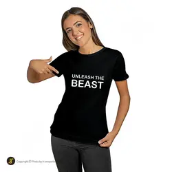 تیشرت ورزشی بدنسازی فشن لاین FTNS 160 | مشکی/سفید | پهلوان شاپ