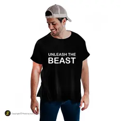 تیشرت ورزشی بدنسازی فشن لاین FTNS 160 | مشکی/سفید | پهلوان شاپ