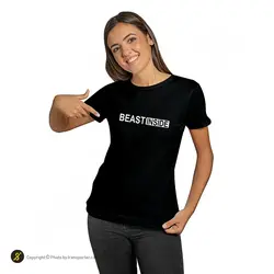 تیشرت ورزشی بدنسازی فشن لاین FTNS 167 | مشکی/سفید | پهلوان شاپ