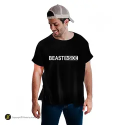 تیشرت ورزشی بدنسازی فشن لاین FTNS 167 | مشکی/سفید | پهلوان شاپ