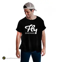 تیشرت ورزشی بدنسازی فشن لاین FTNS 180 | مشکی/سفید | پهلوان شاپ