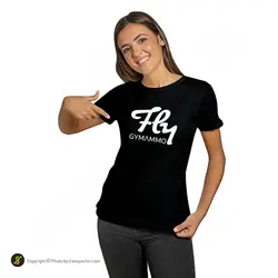 تیشرت ورزشی بدنسازی فشن لاین FTNS 180 | مشکی/سفید | پهلوان شاپ