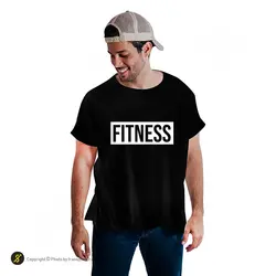 تیشرت ورزشی بدنسازی فشن لاین FTNS 182 | مشکی/سفید | پهلوان شاپ