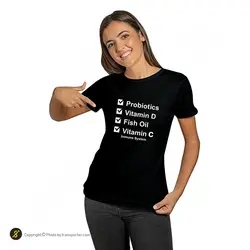 تیشرت ورزشی بدنسازی فشن لاین FTNS 183 | مشکی/سفید | پهلوان شاپ