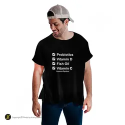 تیشرت ورزشی بدنسازی فشن لاین FTNS 183 | مشکی/سفید | پهلوان شاپ