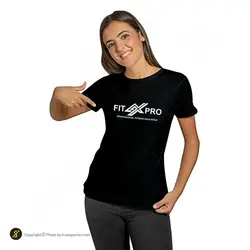 تیشرت ورزشی بدنسازی فشن لاین FTNS 186 | مشکی/سفید | پهلوان شاپ