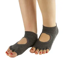 جوراب بدنسازی جلو باز پیلاتس گلدن استار استپ دار | خاکستری | پهلوان شاپ