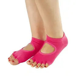 جوراب بدنسازی جلو باز پیلاتس گلدن استار استپ دار | صورتی | پهلوان شاپ