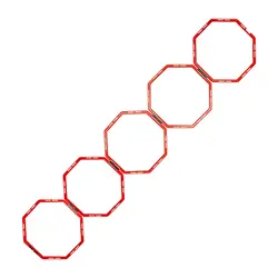 حلقه چابکی بدنسازی هشت ضلعی بسته 5 عددی | قرمز | پهلوان شاپ