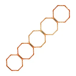 حلقه چابکی بدنسازی هشت ضلعی بسته 5 عددی | نارنجی | پهلوان شاپ