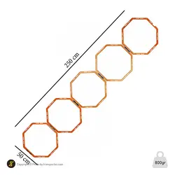 حلقه چابکی بدنسازی هشت ضلعی بسته 5 عددی | نارنجی | پهلوان شاپ