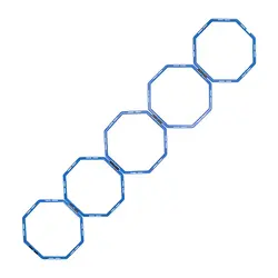 حلقه چابکی بدنسازی هشت ضلعی بسته 5 عددی | آبی | پهلوان شاپ