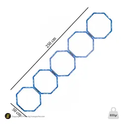 حلقه چابکی بدنسازی هشت ضلعی بسته 5 عددی | آبی | پهلوان شاپ