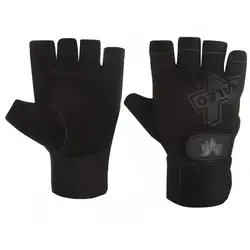 دستکش بدنسازی مچ بند دار نیمه انگشتی والیو | مشکی | پهلوان شاپ