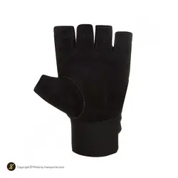 دستکش بدنسازی مچ بند دار نیمه انگشتی والیو | مشکی | پهلوان شاپ