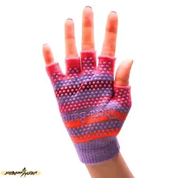 دستکش بدنسازی یوگا ترابند | سرخابی | پهلوان شاپ