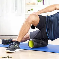 فوم رولر بدنسازی آجدار ۳3 سانتیمتری T01 | آبی | پهلوان شاپ