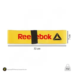 کش بدنسازی لوپ پارچه ای طرح ریبوک مقاومت متوسط 7 سانتیمتری | زرد | پهلوان شاپ