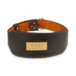 کمربند بدنسازی چرم گاومیش BLT -16 | مشکی/نارنجی | پهلوان شاپ
