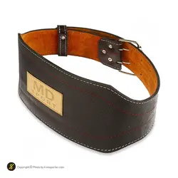 کمربند بدنسازی چرم گاومیش BLT -16 | مشکی/نارنجی | پهلوان شاپ