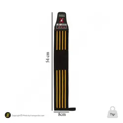 مچ بند بدنسازی جفتی چسبی بندی پاور ایکس گریپ 18 54*8 سانتیمتری BRS | مشکی/زرد | پهلوان شاپ