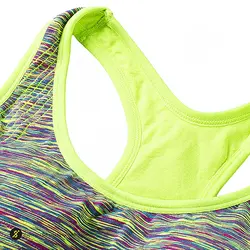 نیم تنه ورزشی زنانه بدنسازی کاپ دار Ladie's Professional - 4304 | سبز/بنفش | پهلوان شاپ