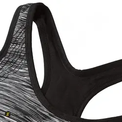 نیم تنه ورزشی زنانه بدنسازی کاپ دار Ladie's Professional - 4304 | طوسی/مشکی | پهلوان شاپ