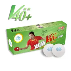 توپ پینگ پنگ دبل فیش 2 ستاره ABS مدل V40+ بسته 10 عددی | پهلوان شاپ