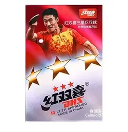 توپ پینگ پنگ دبل هپینس 3 ستاره D40 سلولوئید بسته 6 عددی | پهلوان شاپ