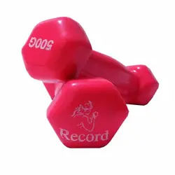 دمبل شش ضلعی 0.5 کیلوگرمی روکش دار رکورد بسته 2 عددی | پهلوان شاپ