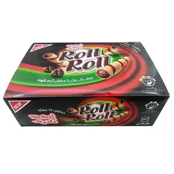 ویفر رول با طعم کاکائو نادری - بسته 12 عددی