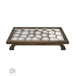 استند پایه دار ام دی اف روکش رزین دست ساز طرح قلوه سنگ مدل 0018