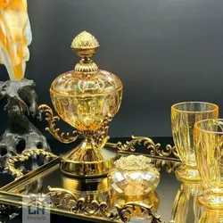 قندان کریستال برنج مدل RS-009-G