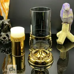 شمعدان کوچک کریستال برنج مدل CL-014-G