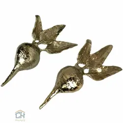 نمک و فلفل پاش برنجی گلدکیش مدل ترب نقره ای طرح BRASS کد GK841202-1