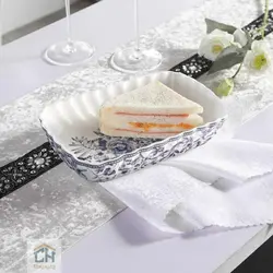 مرغ خوری مستطیل کوچک سرامیکی گلدکیش طرح LOTUS مدل GK701133-1