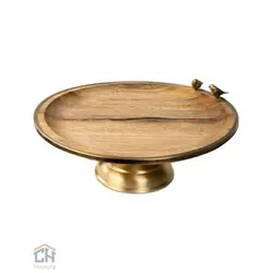 شیرینی خوری چوب و برنج گلدکیش طرح WOOD مدل GK829500