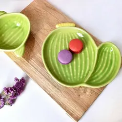 بشقاب کاکتوس دوقلو سرامیکی 172127