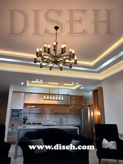 لوستر یک طبقه طلایی برای آپارتمان | دیسه