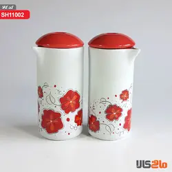 آبلیموخوری چینی لاکچری بسیار زیبا ست جفت جنس چینی درجه یک رنگ قرمز