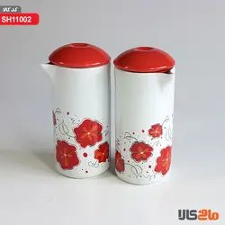 آبلیموخوری چینی لاکچری بسیار زیبا ست جفت جنس چینی درجه یک رنگ قرمز