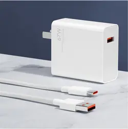 شارژر فست اورجینال 67 واتی اصلی شیائومی سرکارتنی Xiaomi 67W همراه با کابل و سوزن اصلی Xiaomi Mi 67W Charger