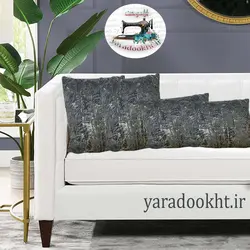کوسن خز پتینه طلاکوب مجموعه 4 عددی - یارا دوخت
