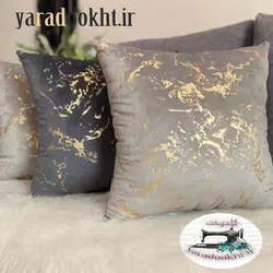 کوسن مخمل طلاکوب مجموعه 3 عددی - یارا دوخت