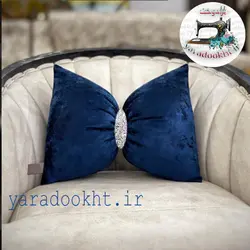 کوسن پاپیون مخمل نوار پولکی - یارا دوخت