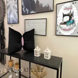 کوسن پاپیون مخمل نوار پولکی - یارا دوخت
