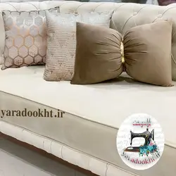 کوسن مخمل پتینه مجموعه 3 عددی - یارا دوخت