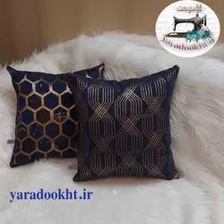 کوسن مخمل پتینه مجموعه 3 عددی - یارا دوخت