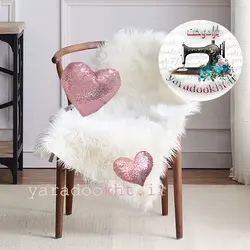 کوسن پولکی به همراه شال مبل خز مجموعه 4 عددی - یارا دوخت