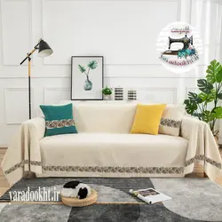 شال مبل مخمل بزرگ به همراه کوسن - یارا دوخت